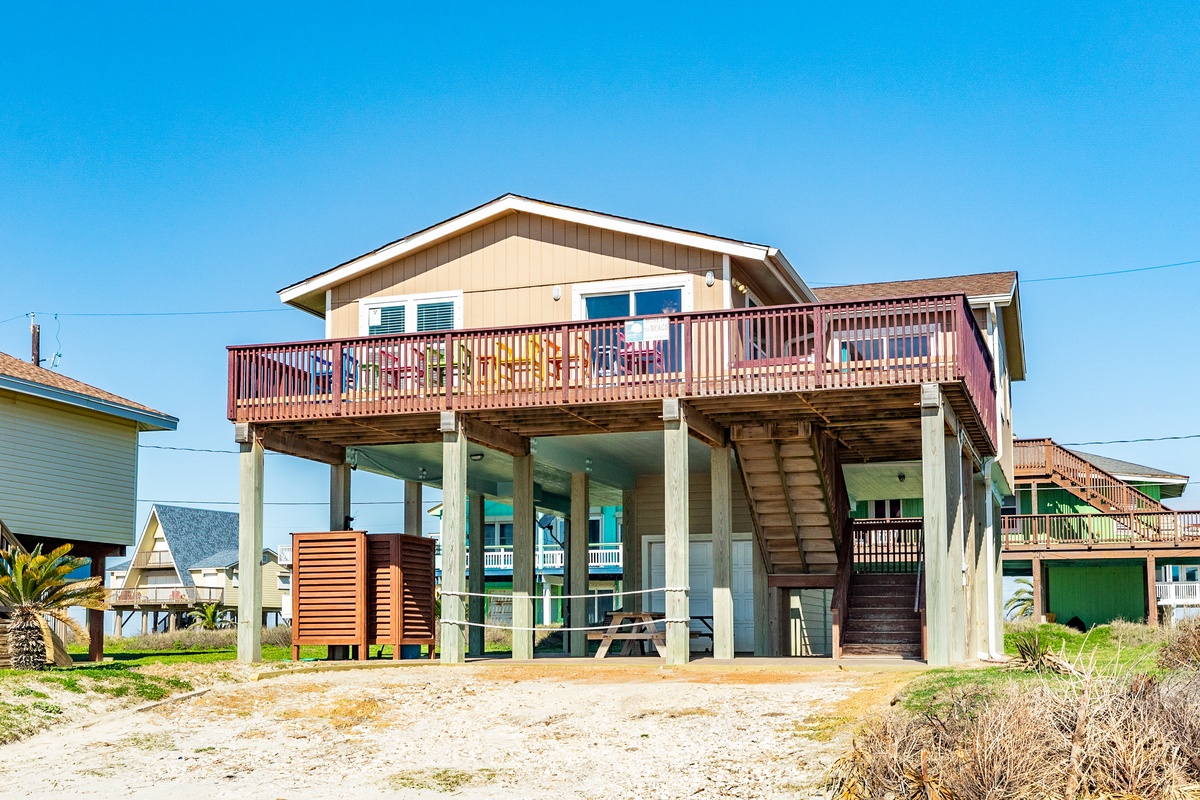 Single level beachfront home