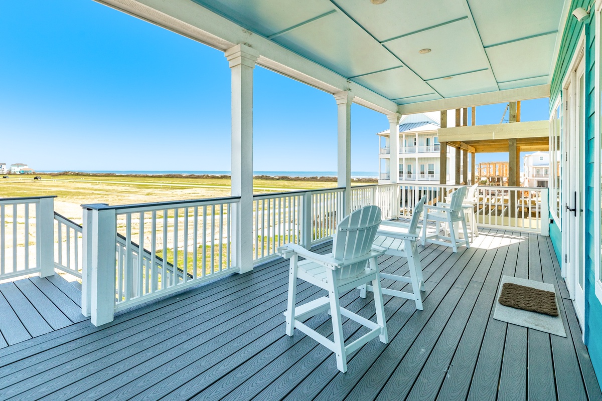 Great Gulf views from the covered deck