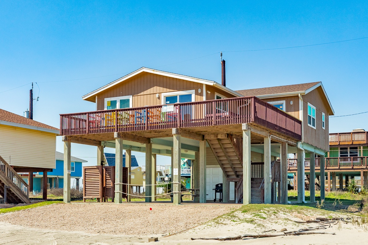 Single level beachfront home