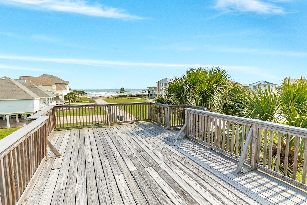Enjoy long Gulf views from the Upper level deck