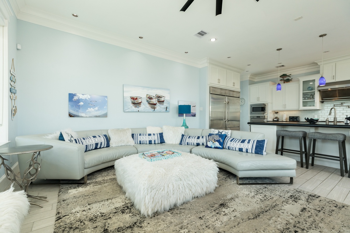 Large sectional in living room