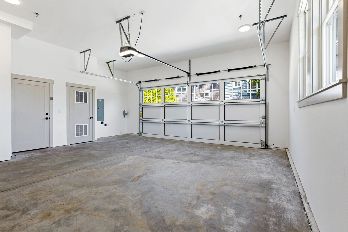 Attached two car garage