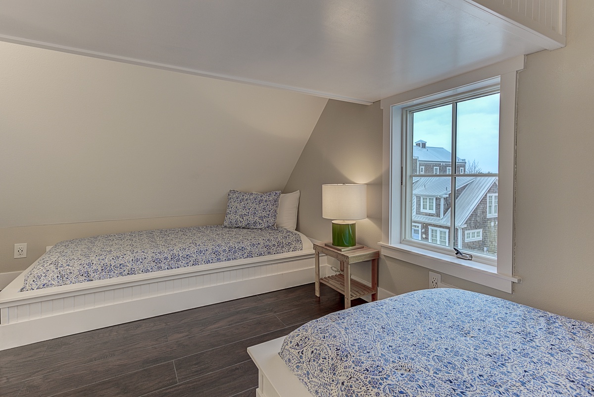 Top floor twin beds