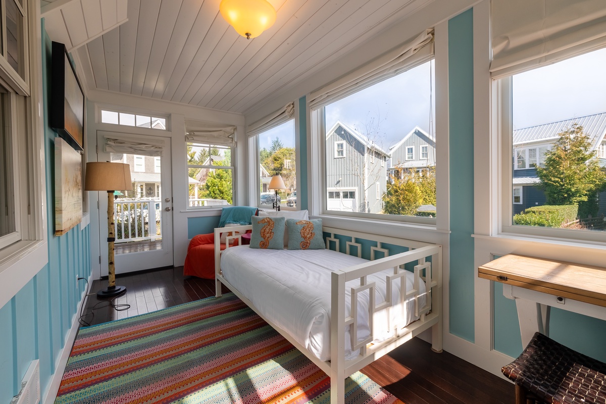 Cozy sun bedroom, bathed in sunlight