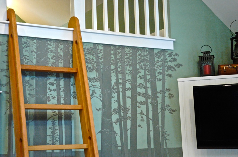 Ladder to the loft leads to two twin beds