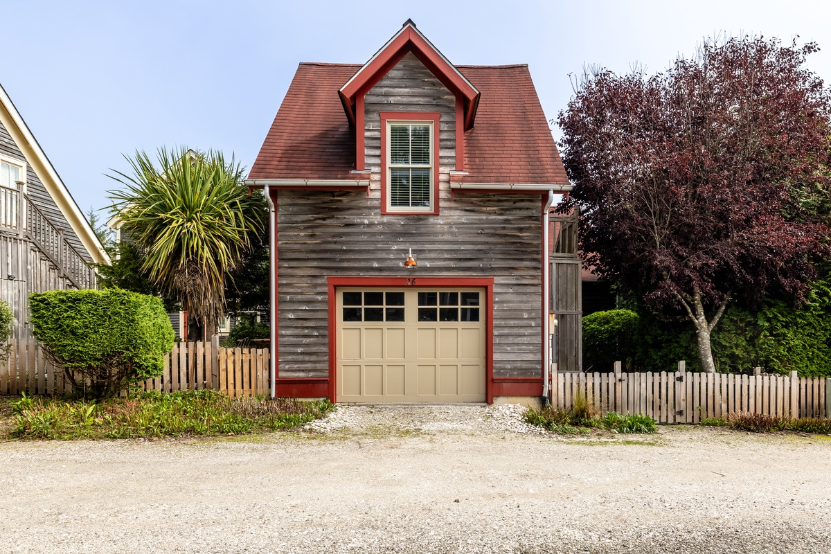 Carriage house rear exterior view