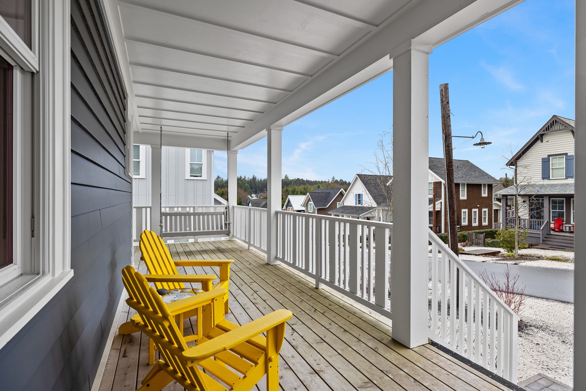 Covered wraparound front porch