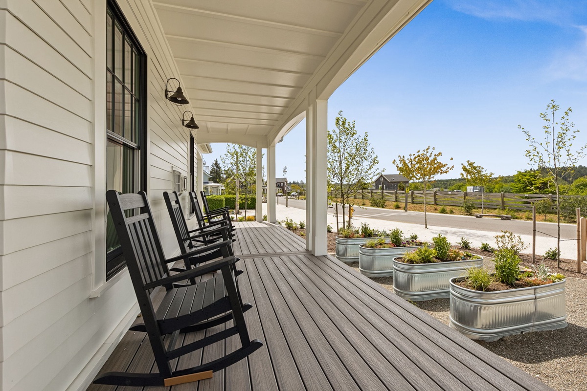 Covered wrap around deck