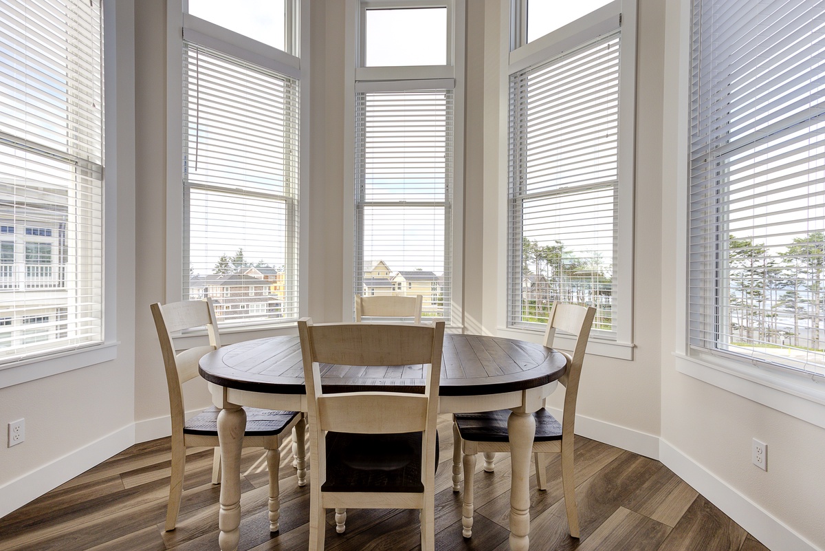 Dining table seats four