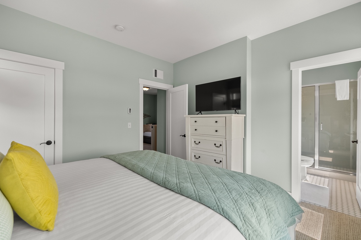 Primary king bedroom has plenty of storage