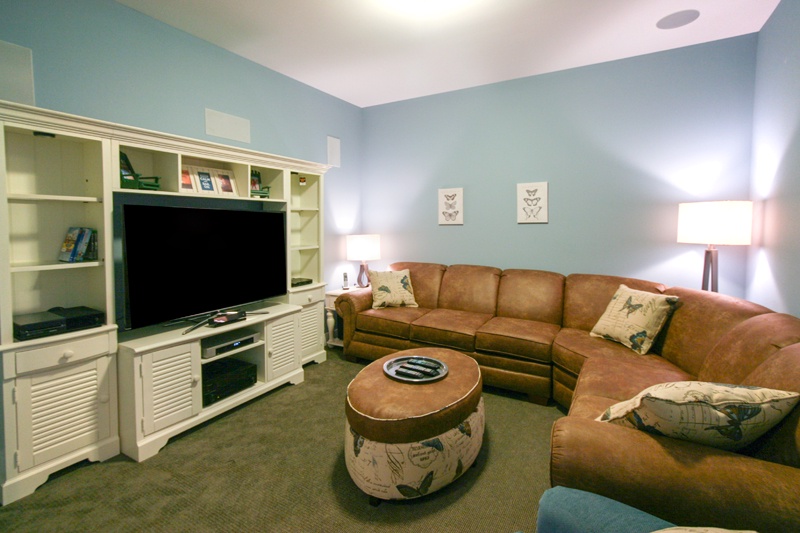 Lower Level Media room with Large Flat Screen T.V.