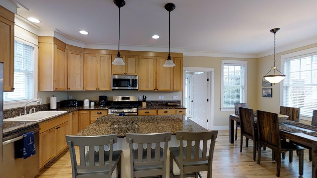 Open kitchen and dining room