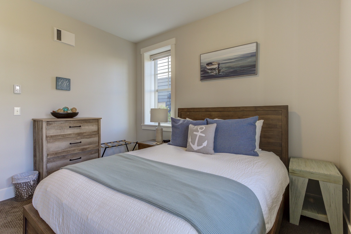 Lower level bedroom with a view