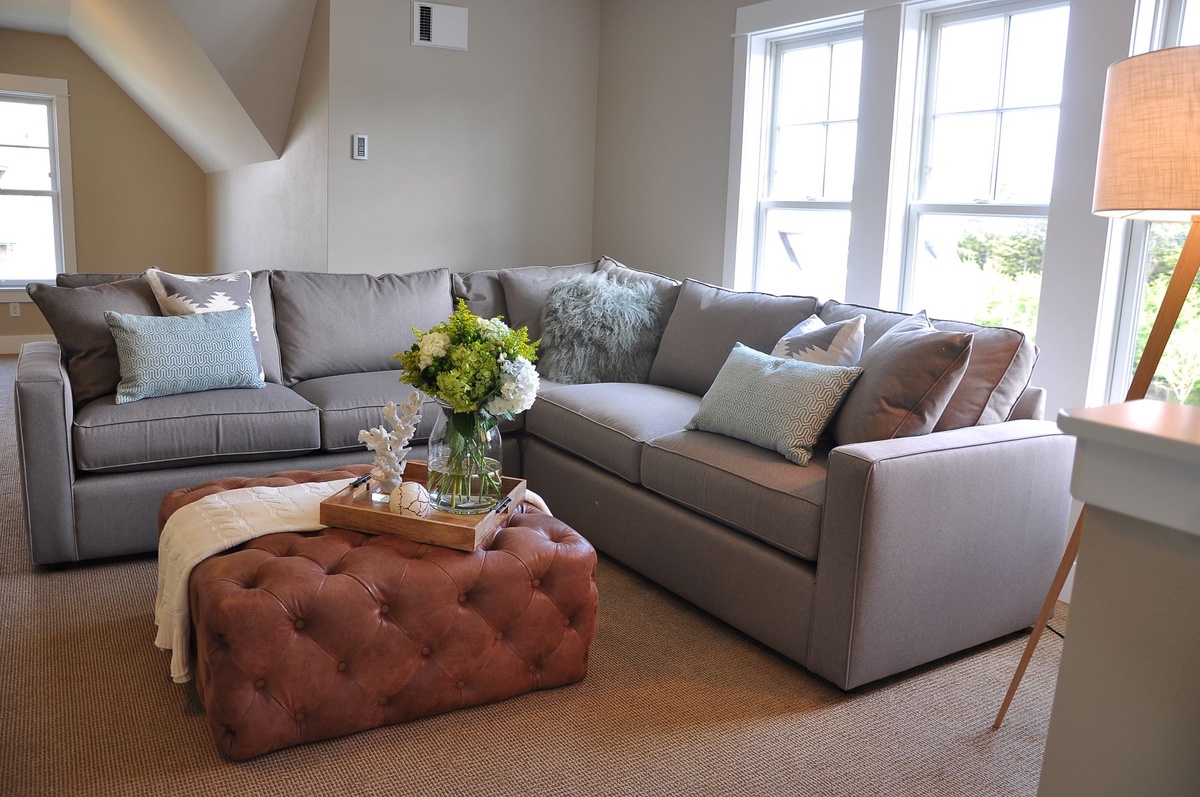 Large sectional sofa in the media room