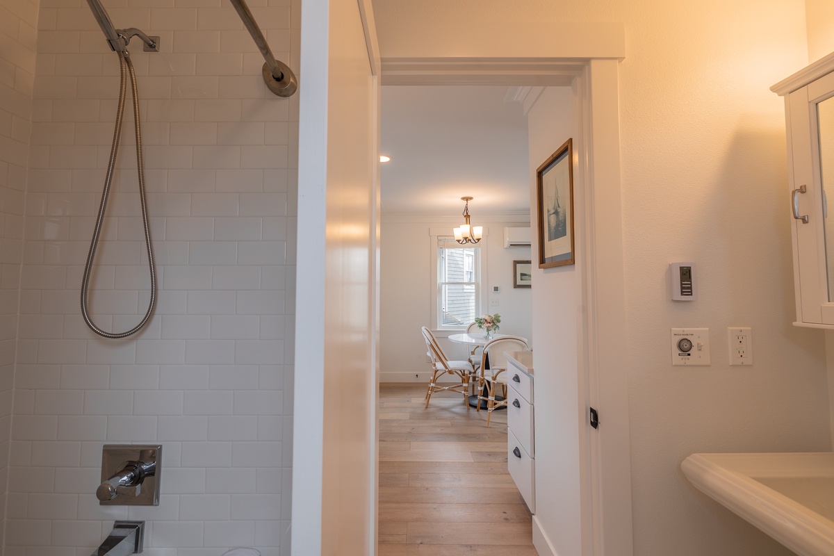 Bathroom with shower and tub