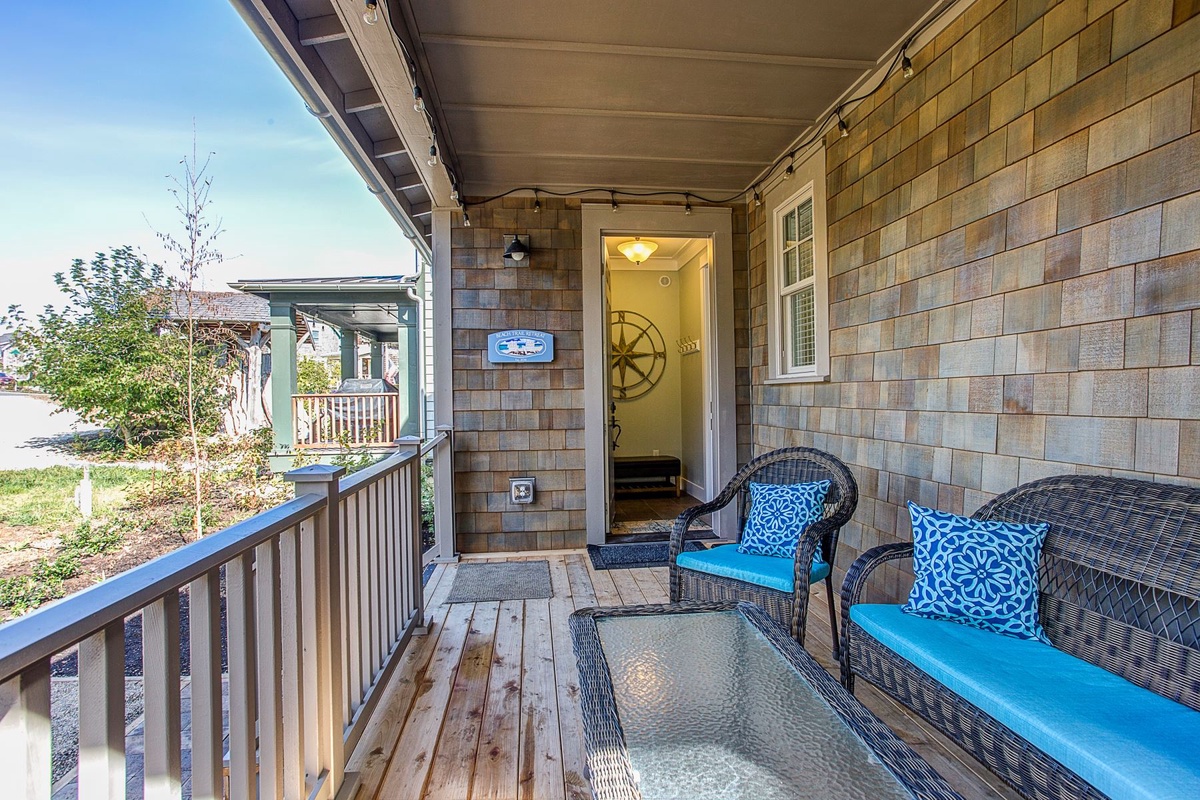 Relax on the covered porch