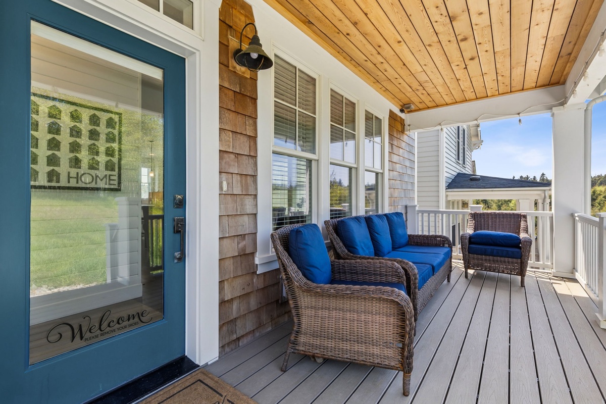 Covered deck with seating