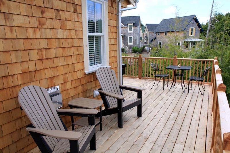 Adirondack chairs on the wrap around deck