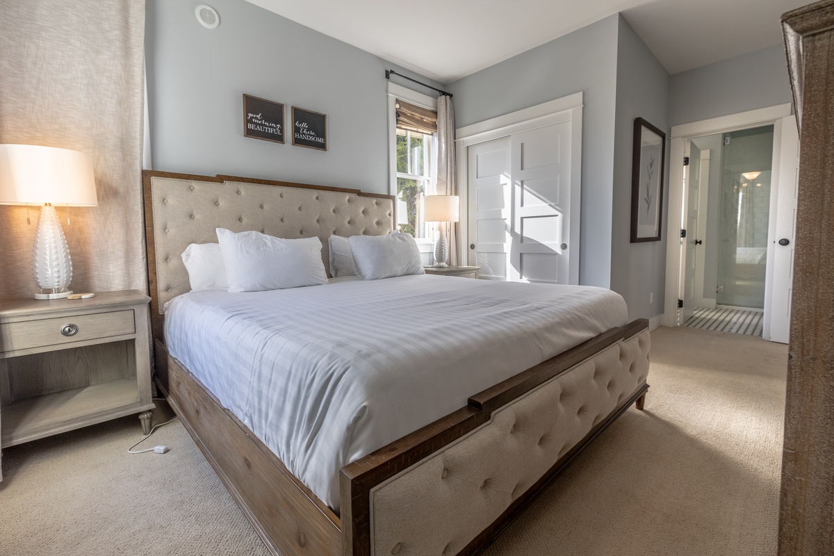 Primary bedroom with ensuite bathroom is the perfect retreat