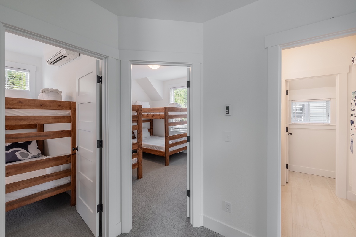 Two bunk bedrooms and guest bathroom