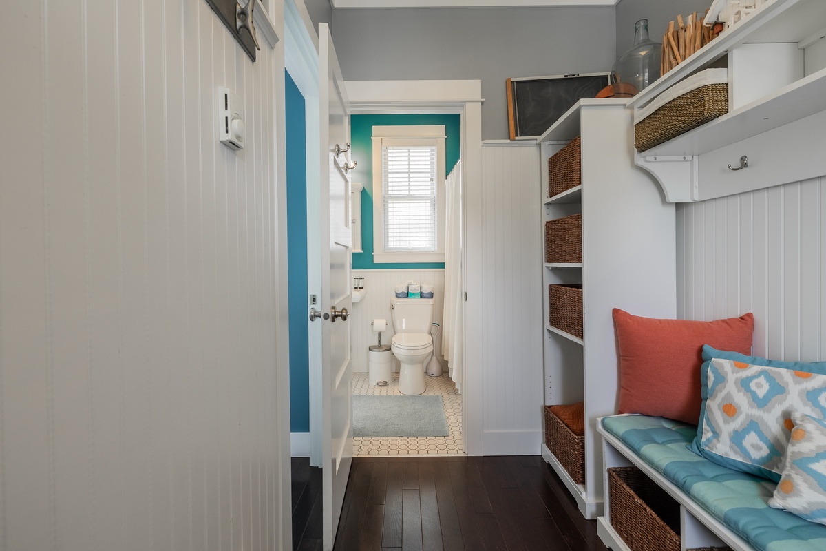 The mudroom is the perfect place to drop your sandy toys and shoes
