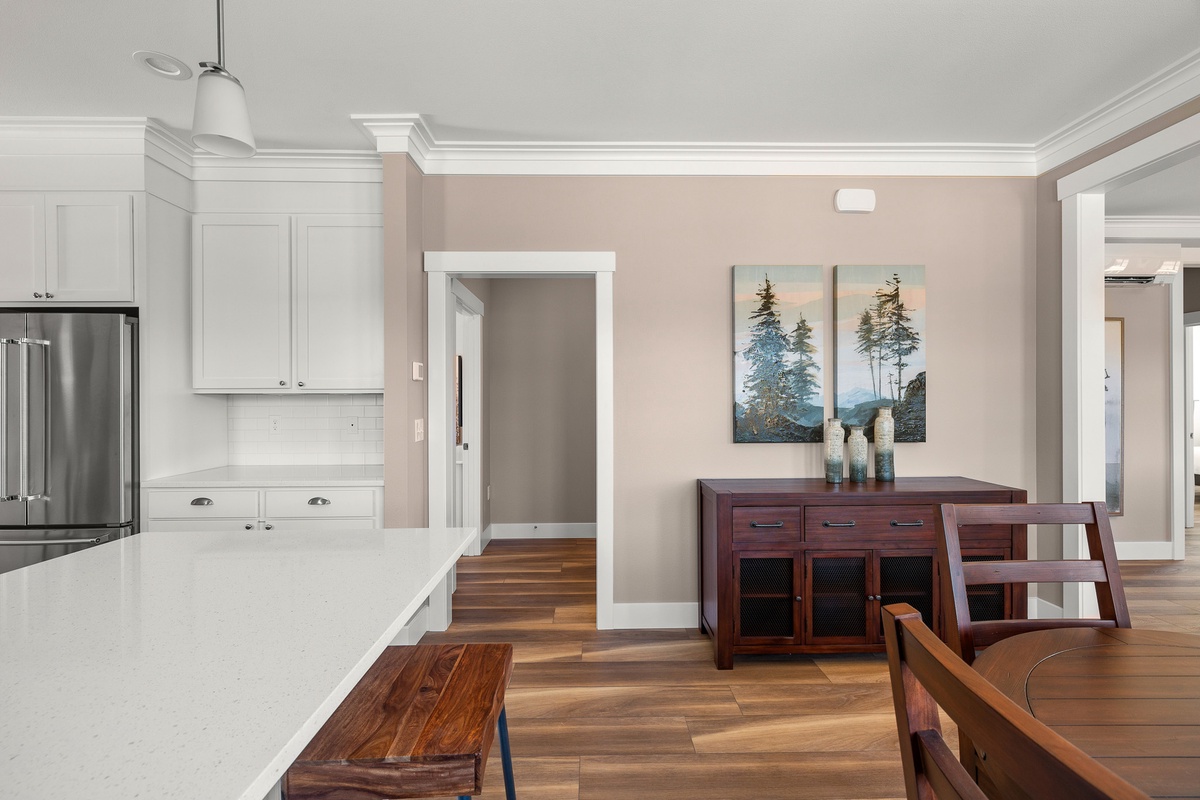 Bedrooms located off the kitchen