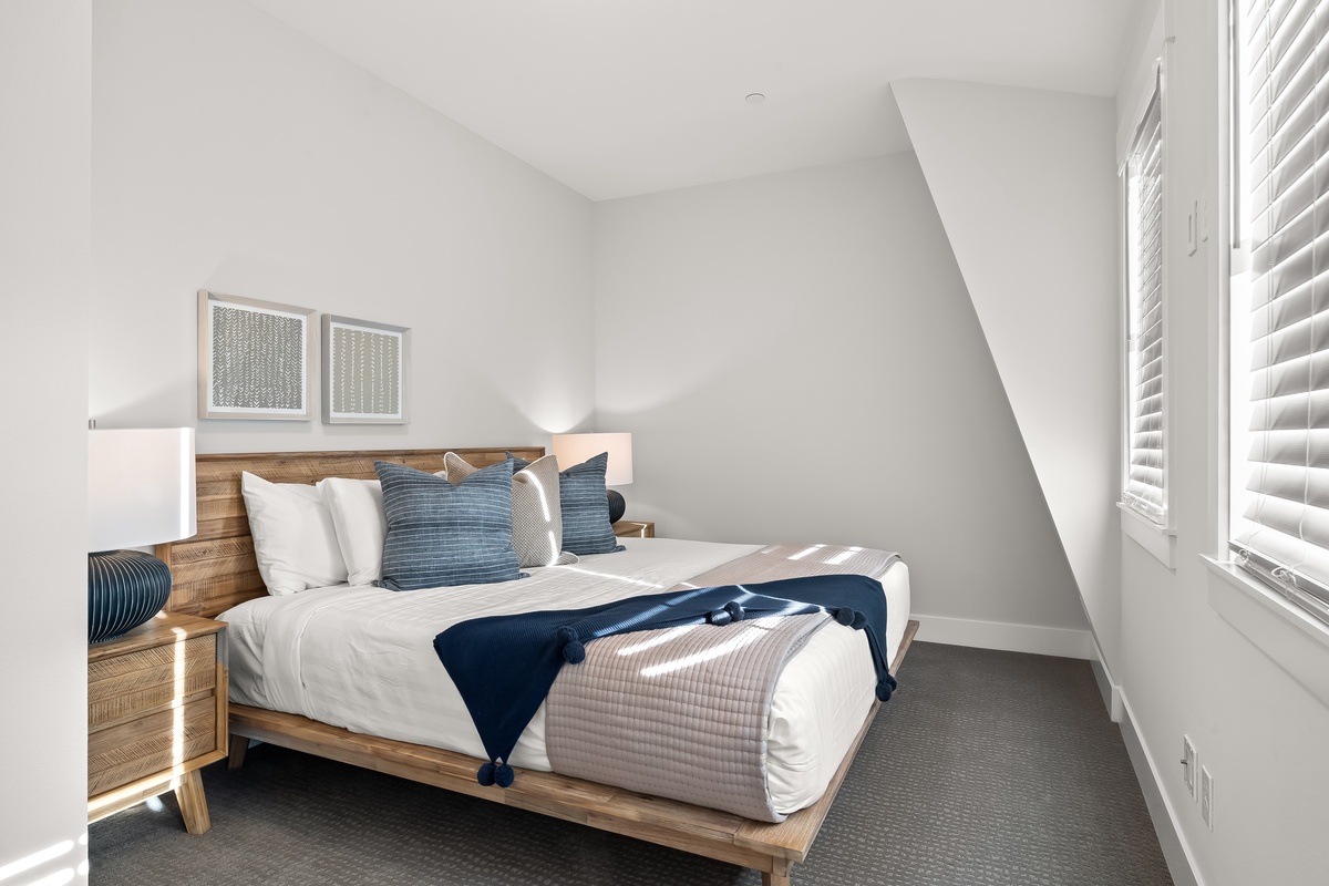 Guest king bedroom is designed for restful nights