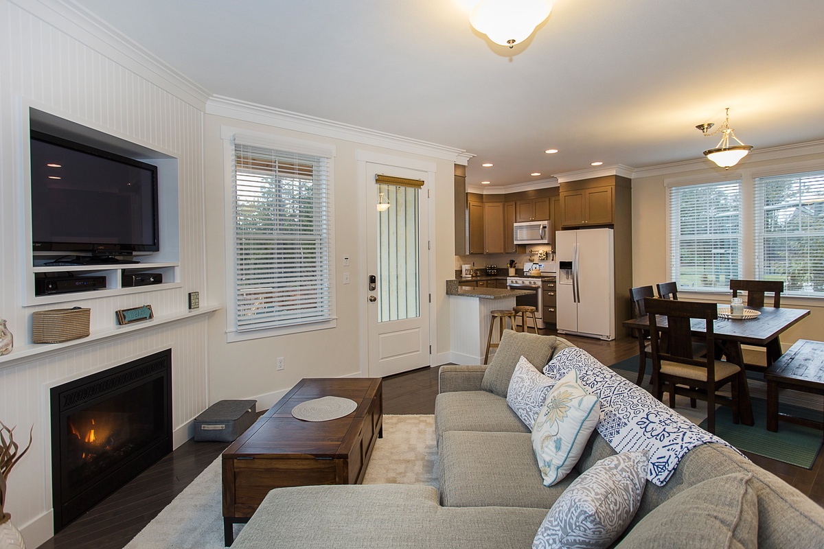 Living room and dining room