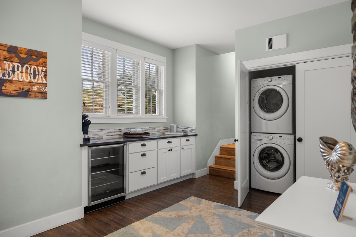 Lower level laundry and wet bar