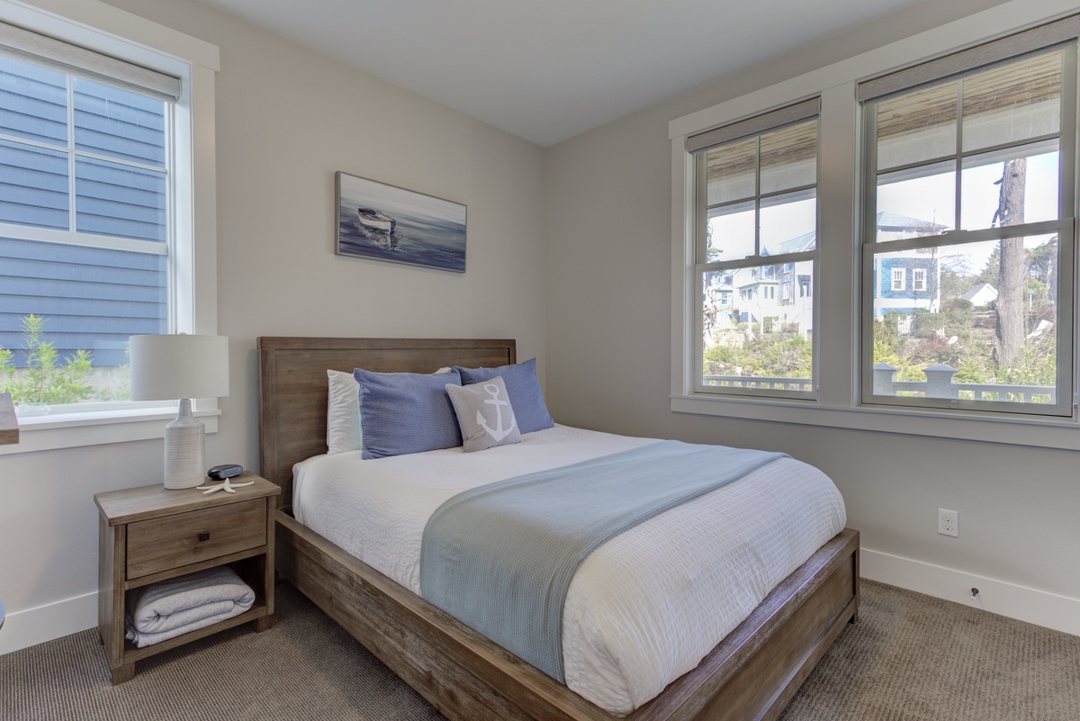 Lower level bedroom with a view