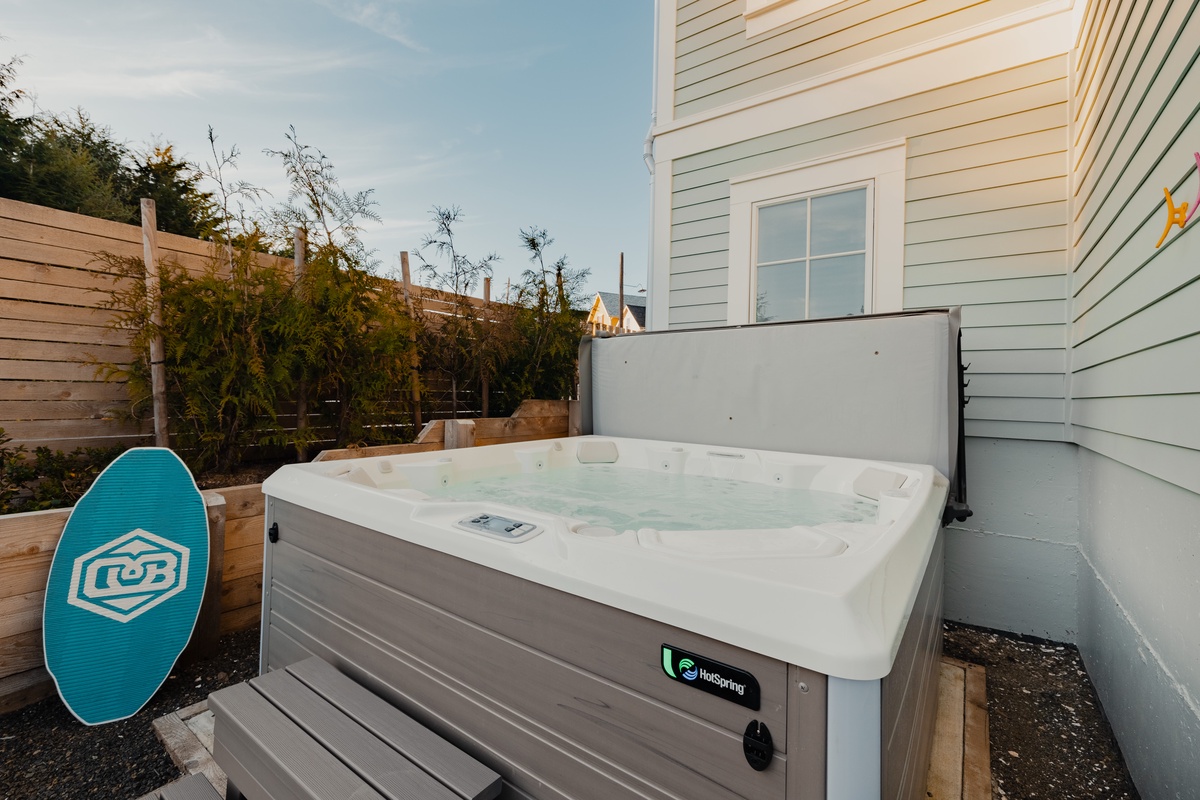 Private salt water hot tub