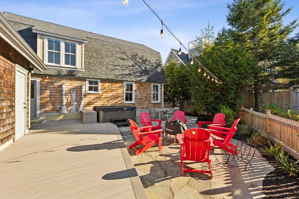 Fully fenced backyard is perfect for dogs and kids alike