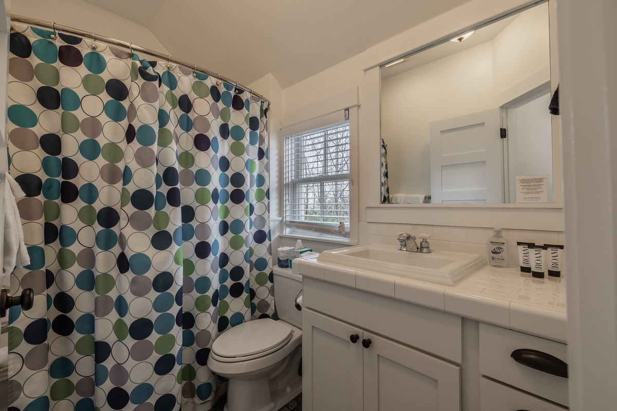 The bathroom offers a spa-like retreat for a refreshing stay