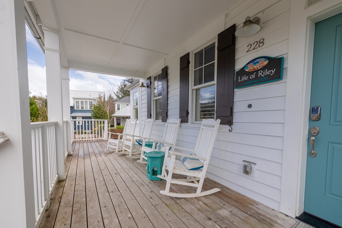 Relax on the front porch while you watch the birds fly by