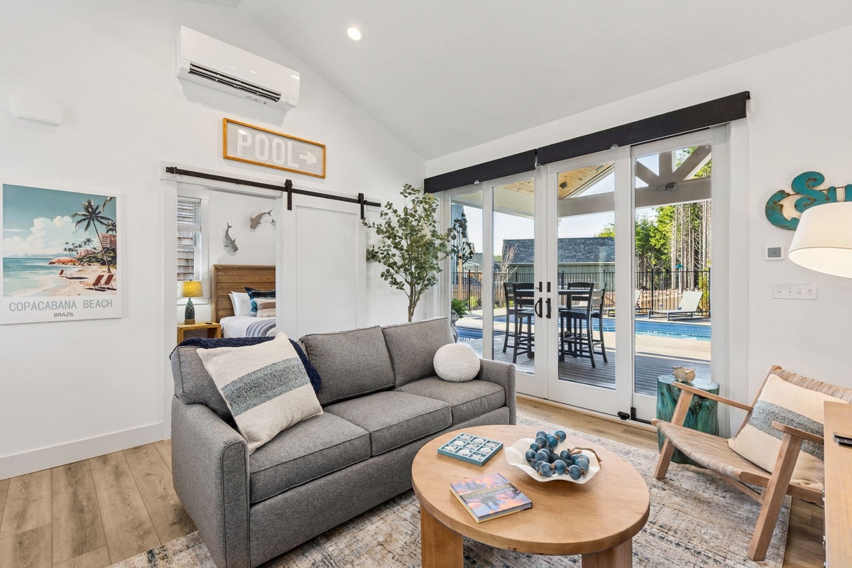 Pool house living room