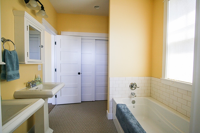 Second floor primary ensuite bathroom with soaking tub