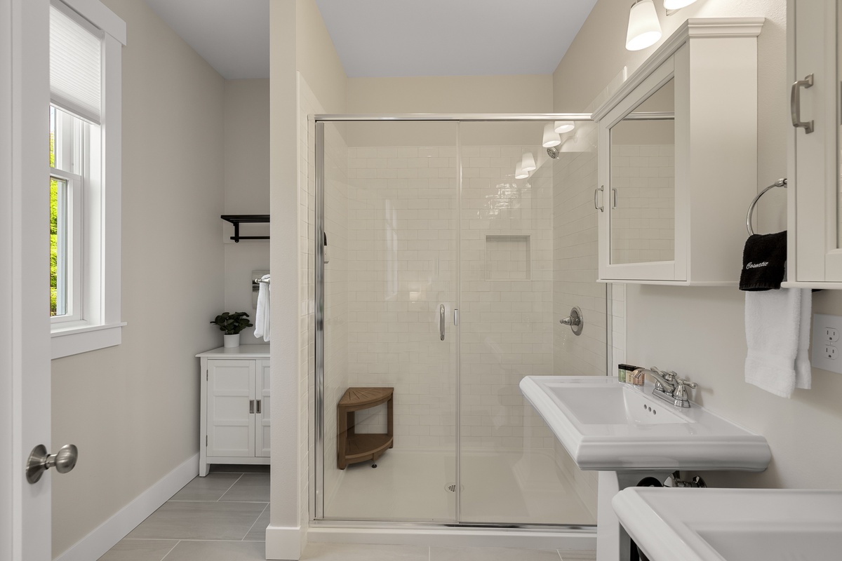 Primary ensuite bathroom with walk-in shower