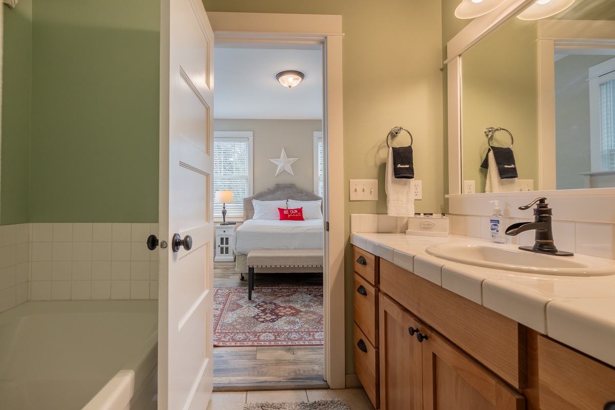 Soak away the day in the luxurious ensuite tub