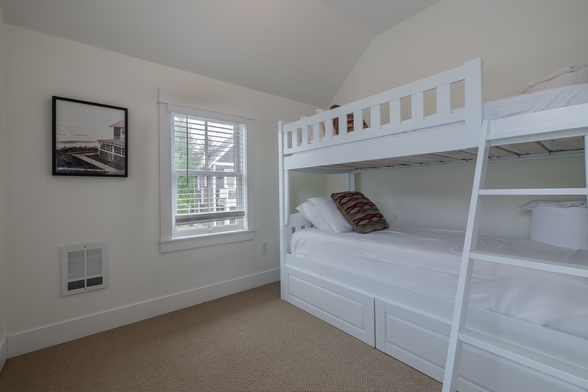 The bunk beds are perfect for kids and guests alike