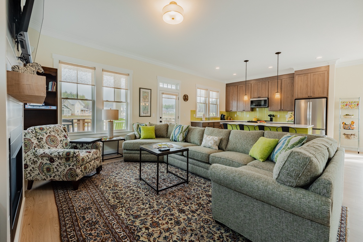 Open concept floor plan keeps everyone connected