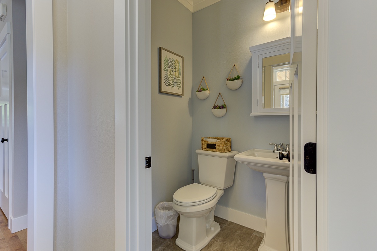 Powder room is conveniently located on the main floor