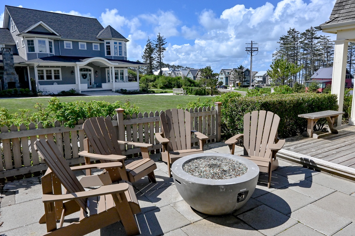 The firepit is perfect for roasting marshmallows and making memories