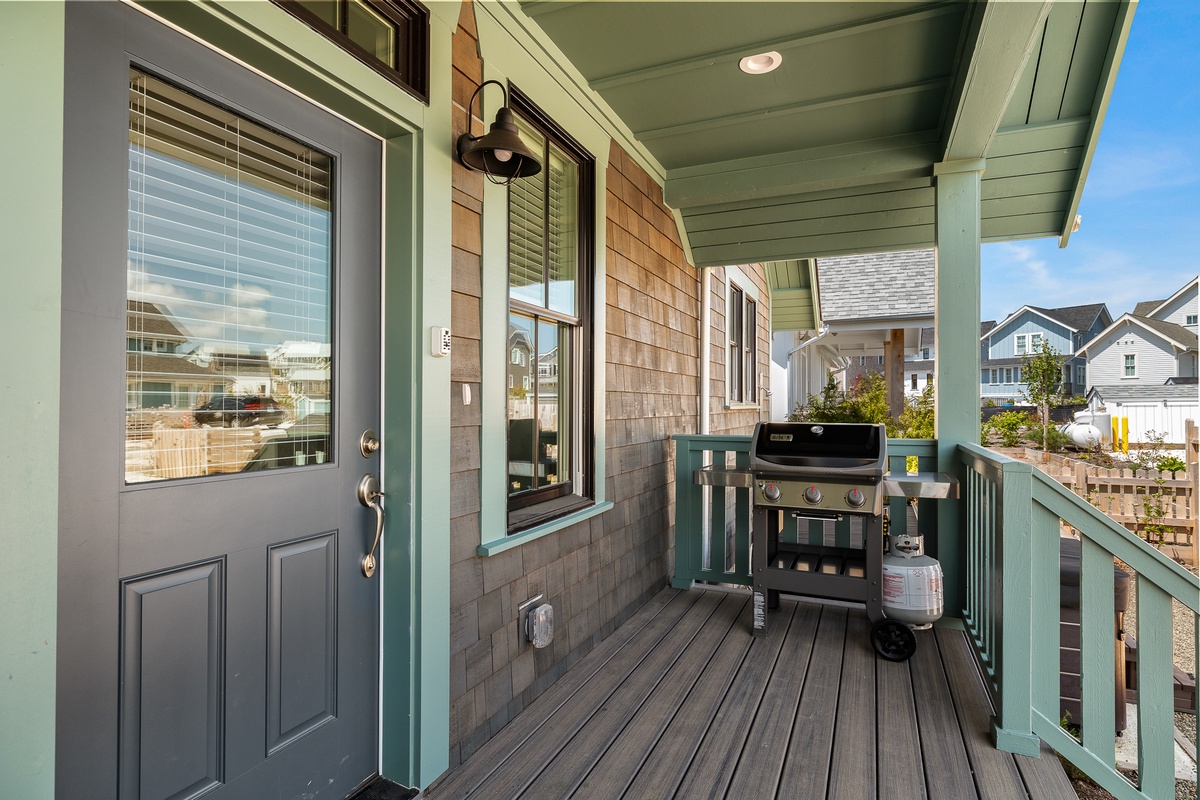 Back porch with gas grill