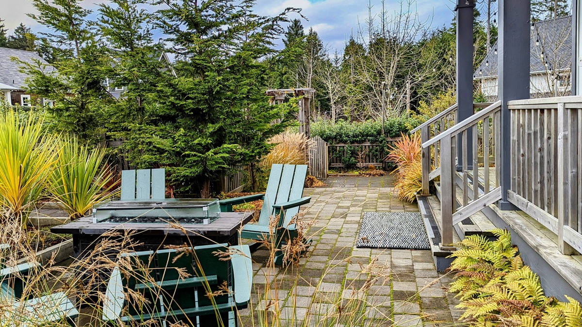 Gather around the back yard fire table