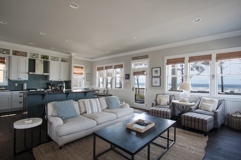 View of the ocean while relaxing in the living room