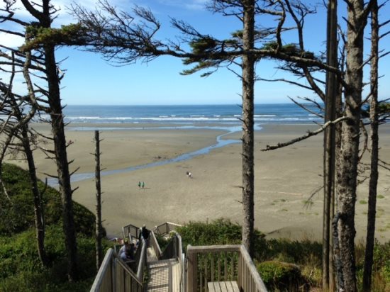  View of beach from one of the stair entrances