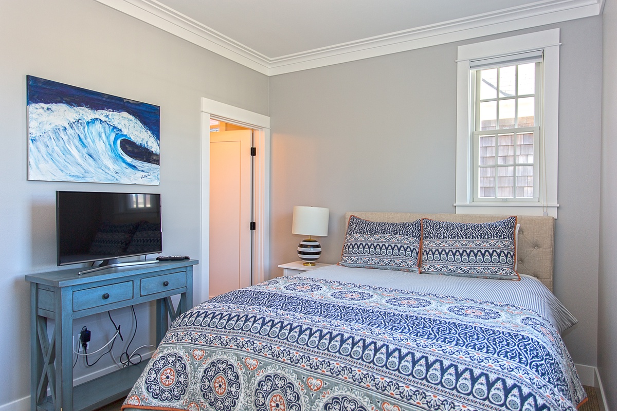 Second floor queen bedroom is a private retreat