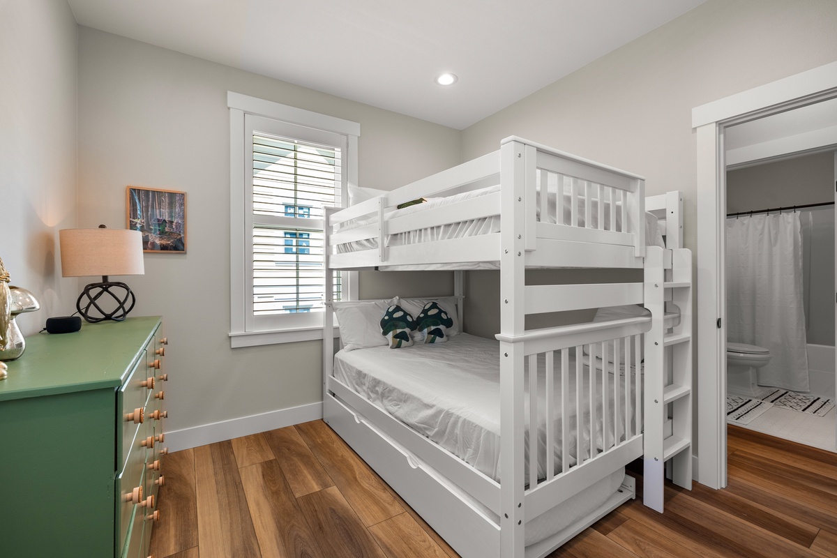 Full-over-full bunk bed with twin trundle