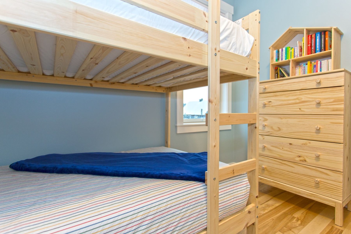 Each bunk has its own cozy reading light