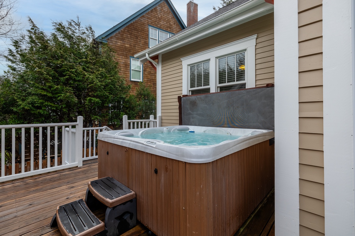 The hot tub is the perfect place to relax after a day of adventure
